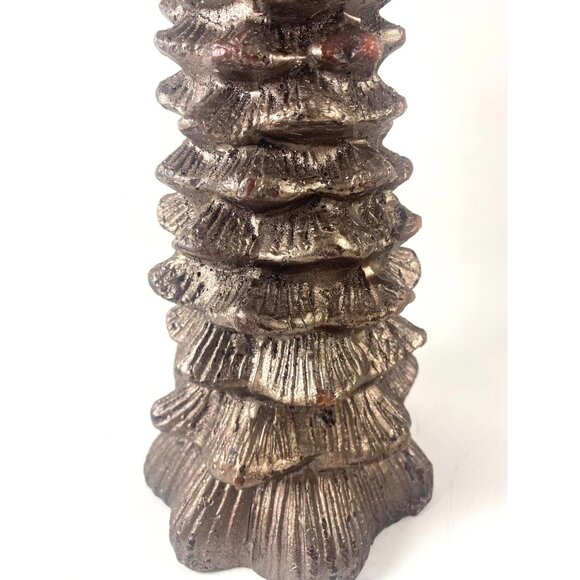 Antique Style Gold Black Wax Christmas Tree Figural Candle - Picture 5 of 5